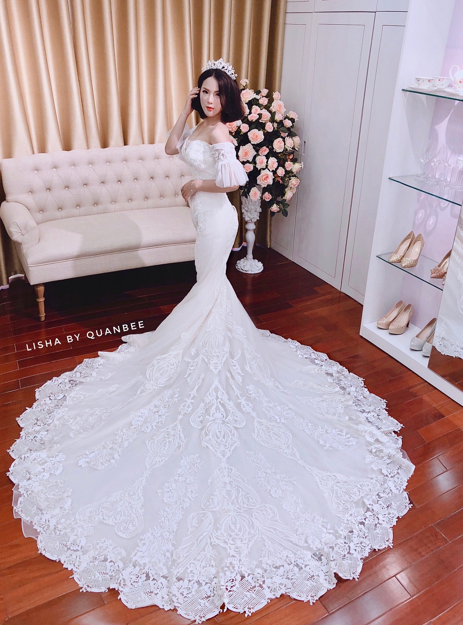 Thuê váy cưới ở đâu đẹp Hà Nội - review váy cưới tại Lisha Bridal